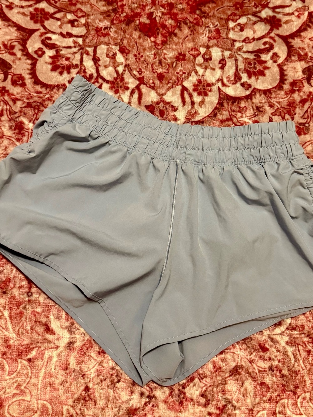 Light Gray Women’s Athletic Shorts - Elastic Waist
